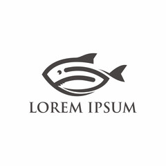 Minimalist Outline Fish Animal Creative Brand Logo Design Element