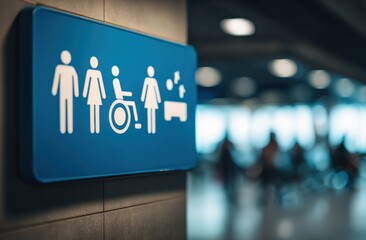 Accessibility sign at airport for all individuals