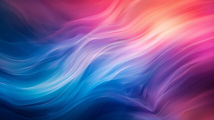 Fototapeta premium A vibrant abstract background featuring flowing waves of color, blending shades of blue, pink, orange, and purple in a smooth, dynamic gradient design
