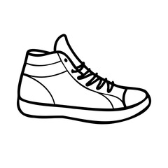 Vector shoe sketch design in outline format vector with transparent background PNG