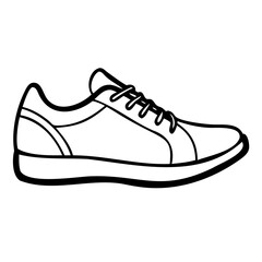 Footwear illustration line art shoe sketch vector no transparent background