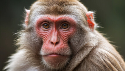 Obraz premium Portrait of a Japanese macaque
