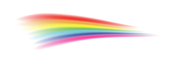 Rainbow, realistic rainbow spectrum on transparent background, vector png.	