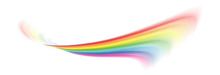 Rainbow, realistic rainbow spectrum on transparent background, vector png.	