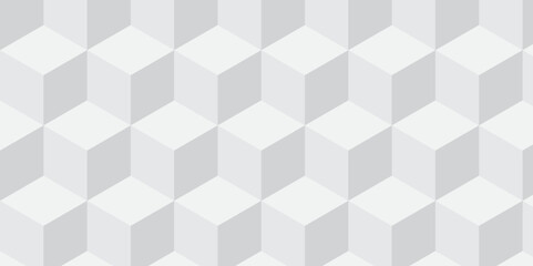 Seamless white geometric cube creative concept triangle overlapping overlap square technology texture. geometric digital cubes fabric and wallpaper grid block texture background.	
