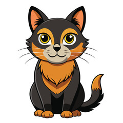 colorful cat vector image on white background