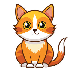 colorful cat vector image on white background