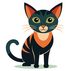 colorful cat vector image on white background