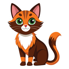 colorful cat vector image on white background