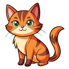 colorful cat vector image on white background