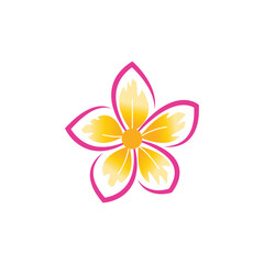Stylized flower plumeria logo vector symbol