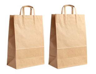 Two brown paper bags for shopping.