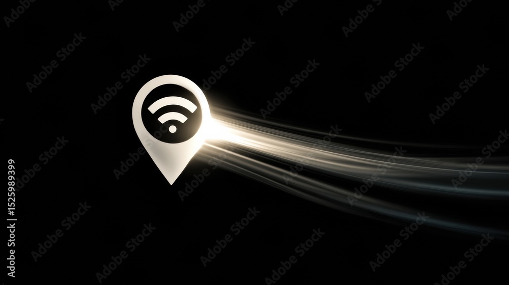 Poster Anonymous Web Browsing Icon on Dark Background With VPN Trail Highlights Digital Privacy