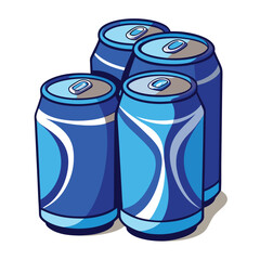 blue crumpled-soda-cans-set-vector-image-on-white background