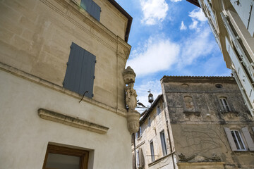 Saint-Remy-de-Provence in France, village in the south, ancient houses in the center
