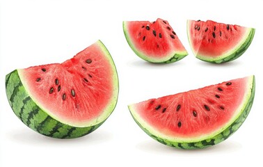 watercolor watermelon vector illustration set on white background