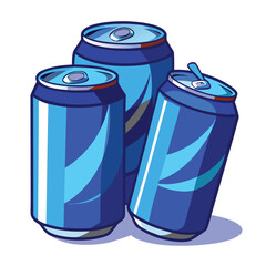 blue crumpled-soda-cans-set-vector-image-on-white background