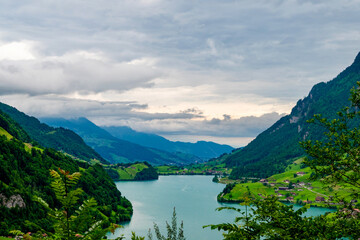 A view of a lake in Switserland