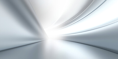 Futuristic abstract background. White and gray tone. Soft smooth of light, abstract shape, curve line, fade color gradient. Nobody empty space in modern room suit for future technology background.