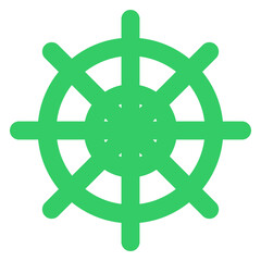Obraz premium Shipwheel icon green