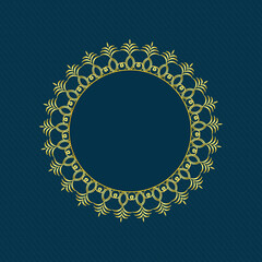 blue background with golden ornament