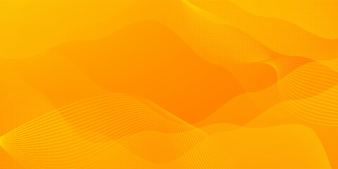 Bright orange-yellow gradient abstract fluid wave background with halftone, modern dynamic wallpaper. Suitable for templates, sales banners, business, ads, web and pages