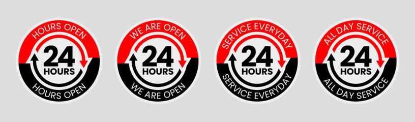 24-Hour Service Emblems and Stickers