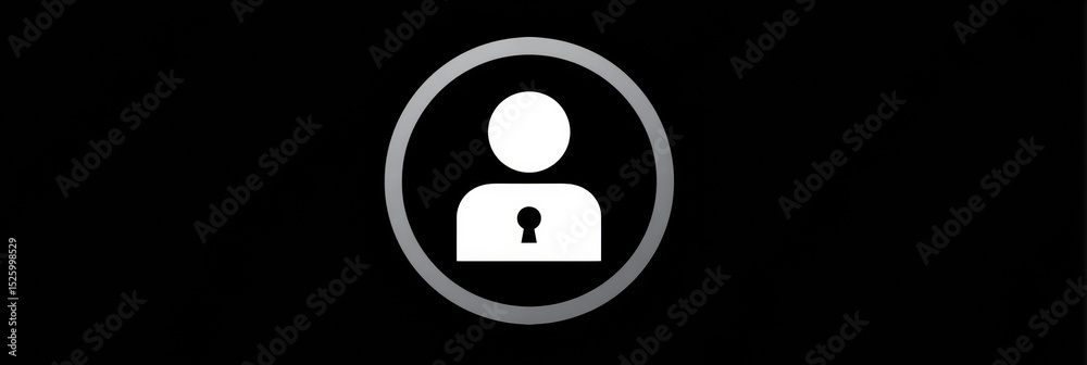 Poster Facial Recognition Lock Symbol Overlay on User Avatar Representing Enhanced Security Features for Digital Privacy