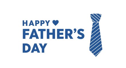 Obraz premium Father's Day Typography Design with Striped Blue Tie on White Background