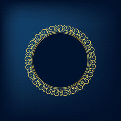 blue background with golden ornament