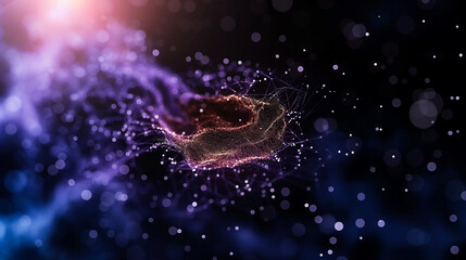 Stylish techno art of space travel with dark background