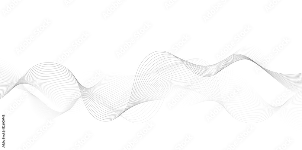 Leinwandbilder Abstract grey, white smooth element swoosh speed wave modern stream background. Wave with lines created using blend tool. Abstract frequency sound wave lines and twisted curve lines background.	