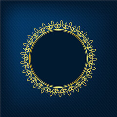 blue background with golden ornament