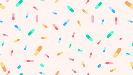 Seamless pattern with multicolored sugar sprinkles. Vector illustration.