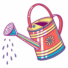 vector illustration of watering can