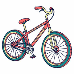 red bicycle on white background