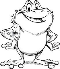 Frog Character Outline Design: Cute, Creative & Vector-Friendly Sketch Ideas for Illustrators and Designers
