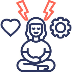 Stress Management line color icon