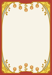 レトロ・アールデコ調フレーム11（レッド）