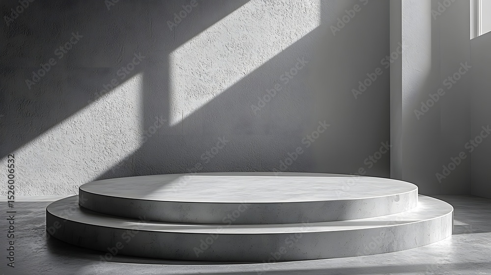 Canvas Prints minimalist white podium in an empty studio space