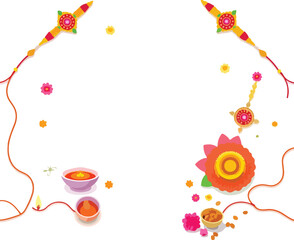 frame of flowers Raksha Bandhan