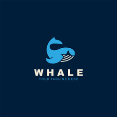 Whale logo image vector illustration template design