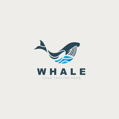 Whale logo image vector illustration template design