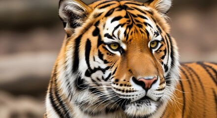 Fototapeta premium Majestic Bengal Tiger Portrait: A Striking Close-Up of Wildlife Beauty