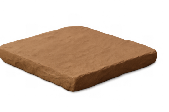 Sandstone rock resting on transparent backdrop, offering clean cutout for graphic design purposes