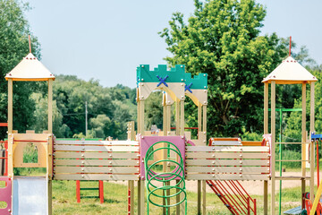 Colorful outdoor playground structure for kids