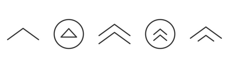 Swipe up icon arrow button, ui scroll symbol. Swipe slide simple minimal line sign. Move button, app interface action.  © Alyona