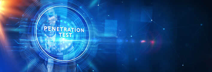Obraz premium PENETRATION TEST inscription, cyber security concept.