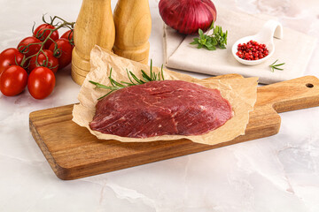 Raw beef meat uncocked steak