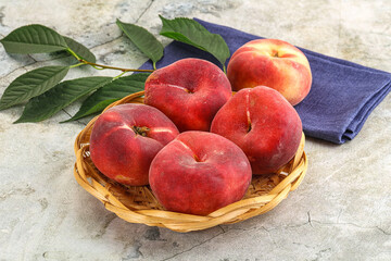 Ripe sweet and juicy Flat peach